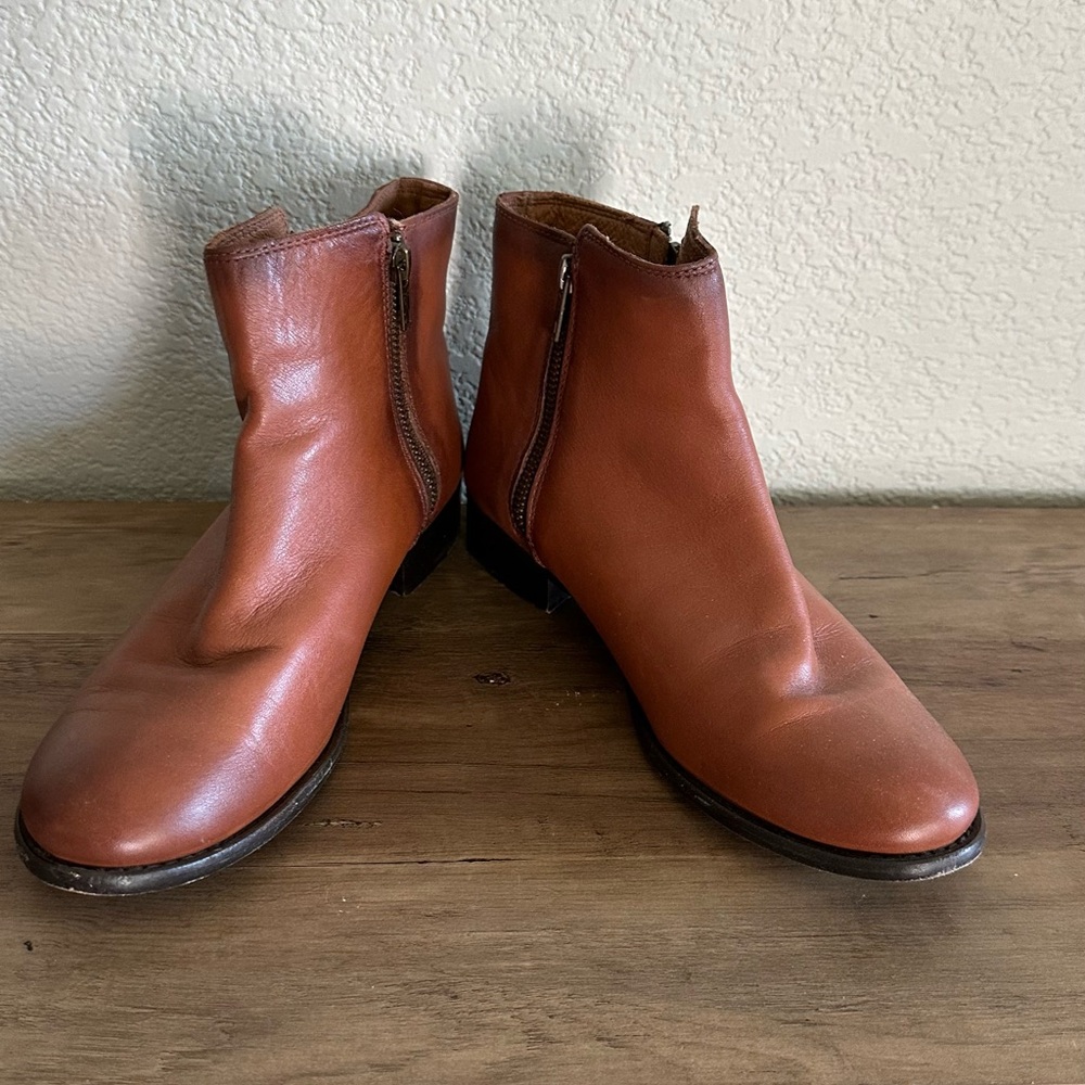 Frye Carly Womens’s Double Zipper Leather Ankle Boots Size 8-1/2